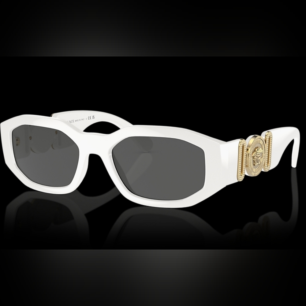 White Fashion Sunglasses with Gold Accent